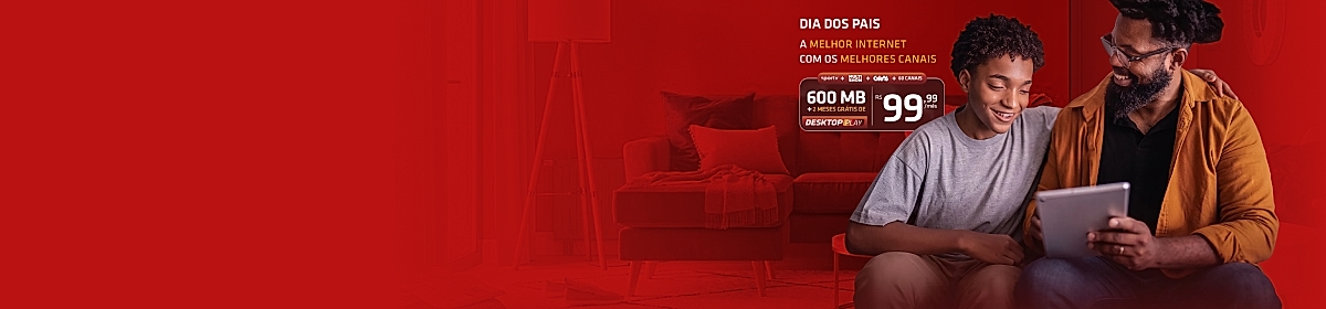 Imagem promocional da Desktop com destaque para internet fibra óptica